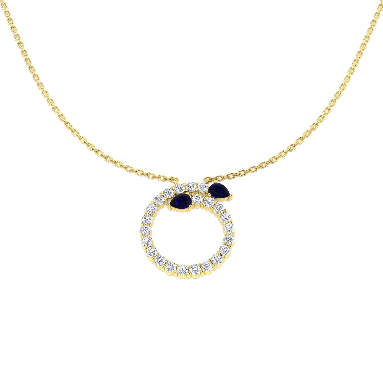 Canny Blue Sapphire Necklace 1ct Gold and Platinum