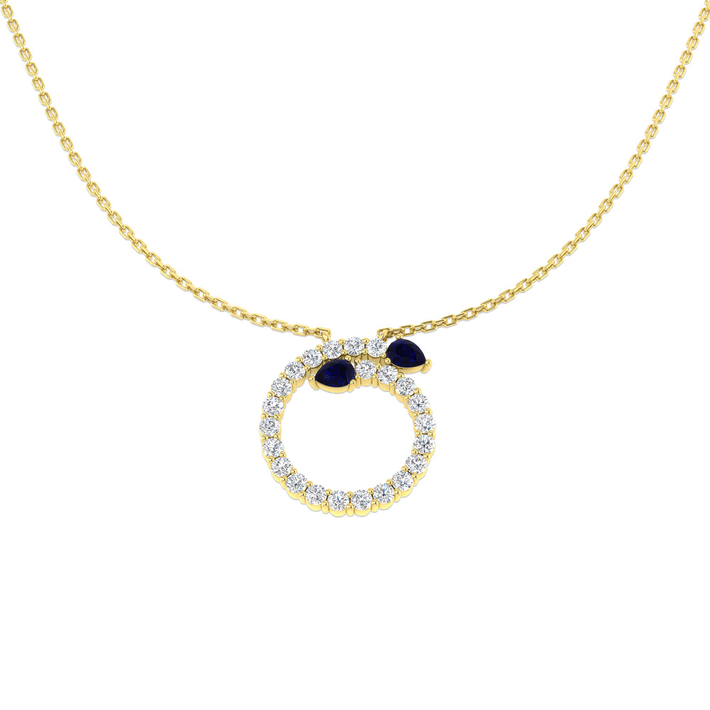 Canny Blue Sapphire Necklace 1ct Gold and Platinum