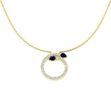 Canny Blue Sapphire Necklace 1ct Gold and Platinum