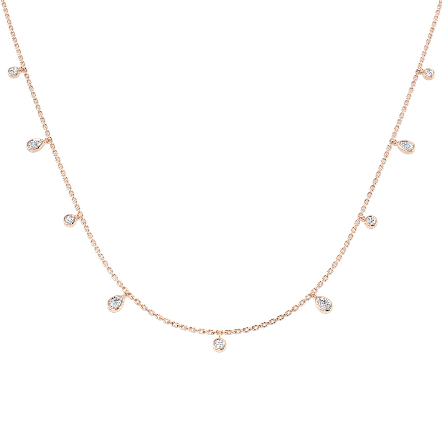 Clasp Diamond Necklace Spectacle 0.75ct Gold Platinum