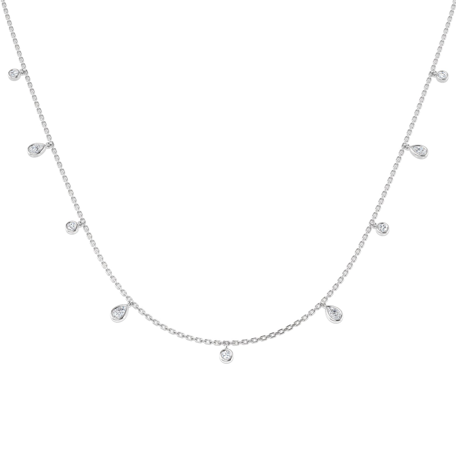 Clasp Diamond Necklace Spectacle 0.75ct Gold Platinum