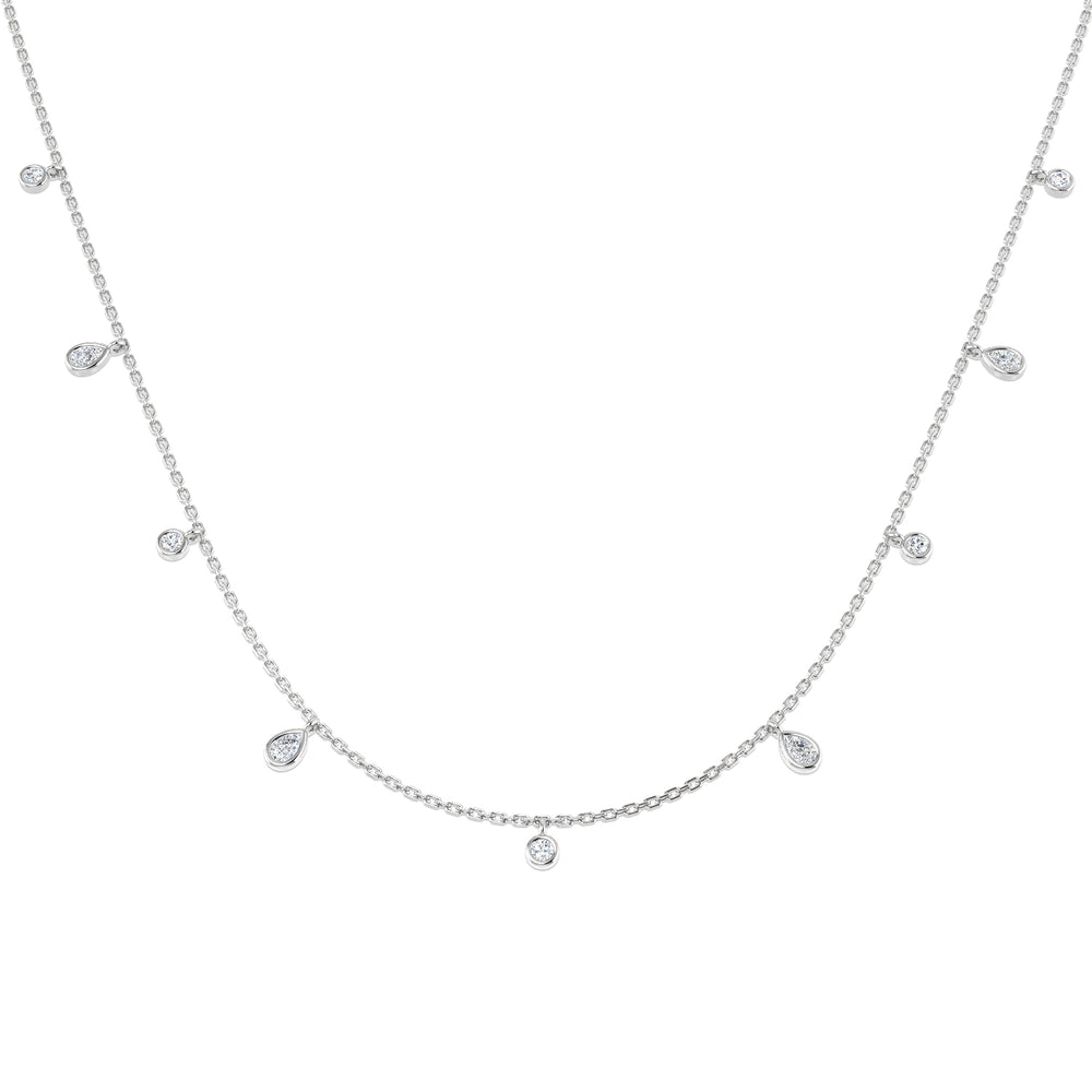 Clasp Diamond Necklace Spectacle 0.75ct Gold Platinum