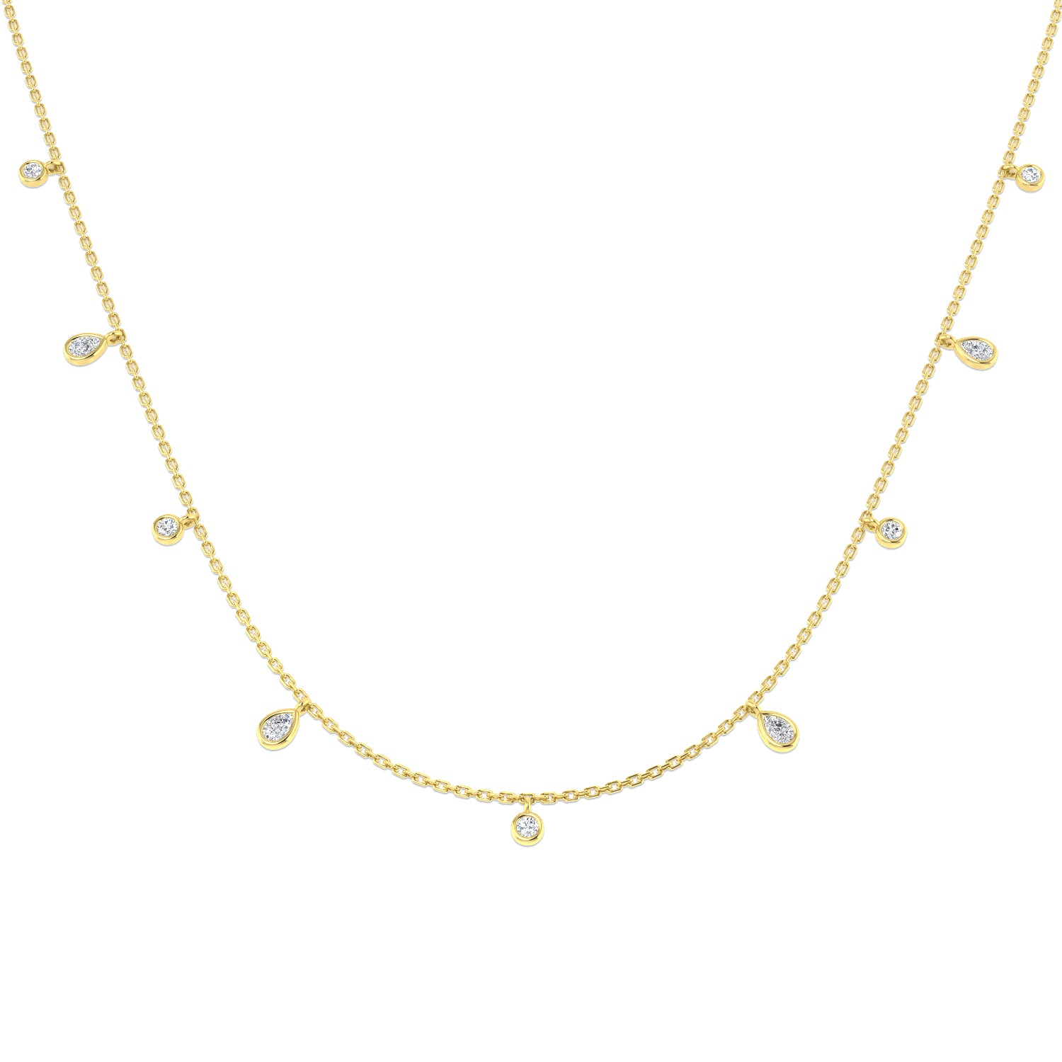 Clasp Diamond Necklace Spectacle 0.75ct Gold Platinum