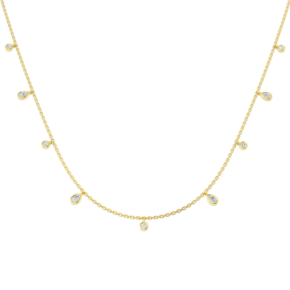 Clasp Diamond Necklace Spectacle 0.75ct Gold Platinum