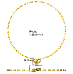 0.7 Carat D-E/VS Lab Grown Diamond Paper Clip Necklace 9k Yellow Gold Ready To Ship