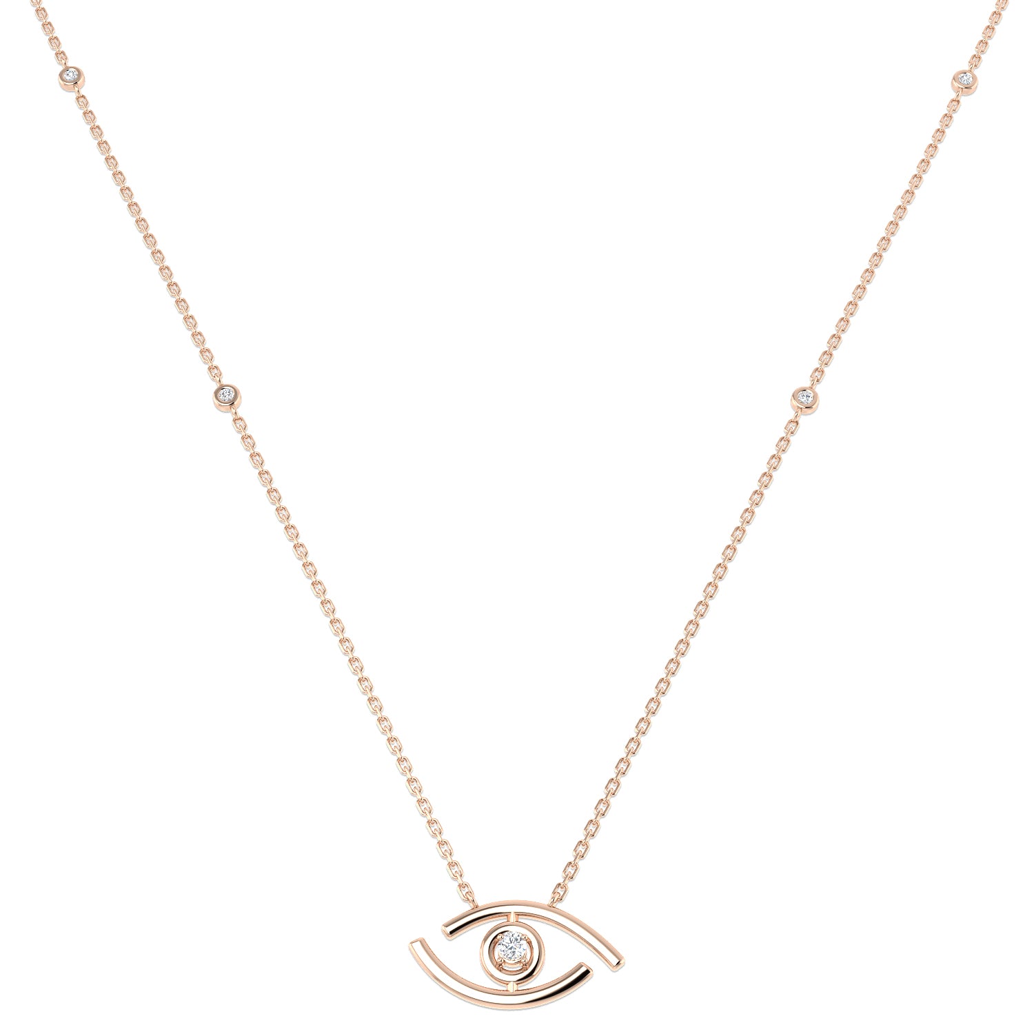 Clept Diamond Necklace Religious 0.1ct Gold Platinum