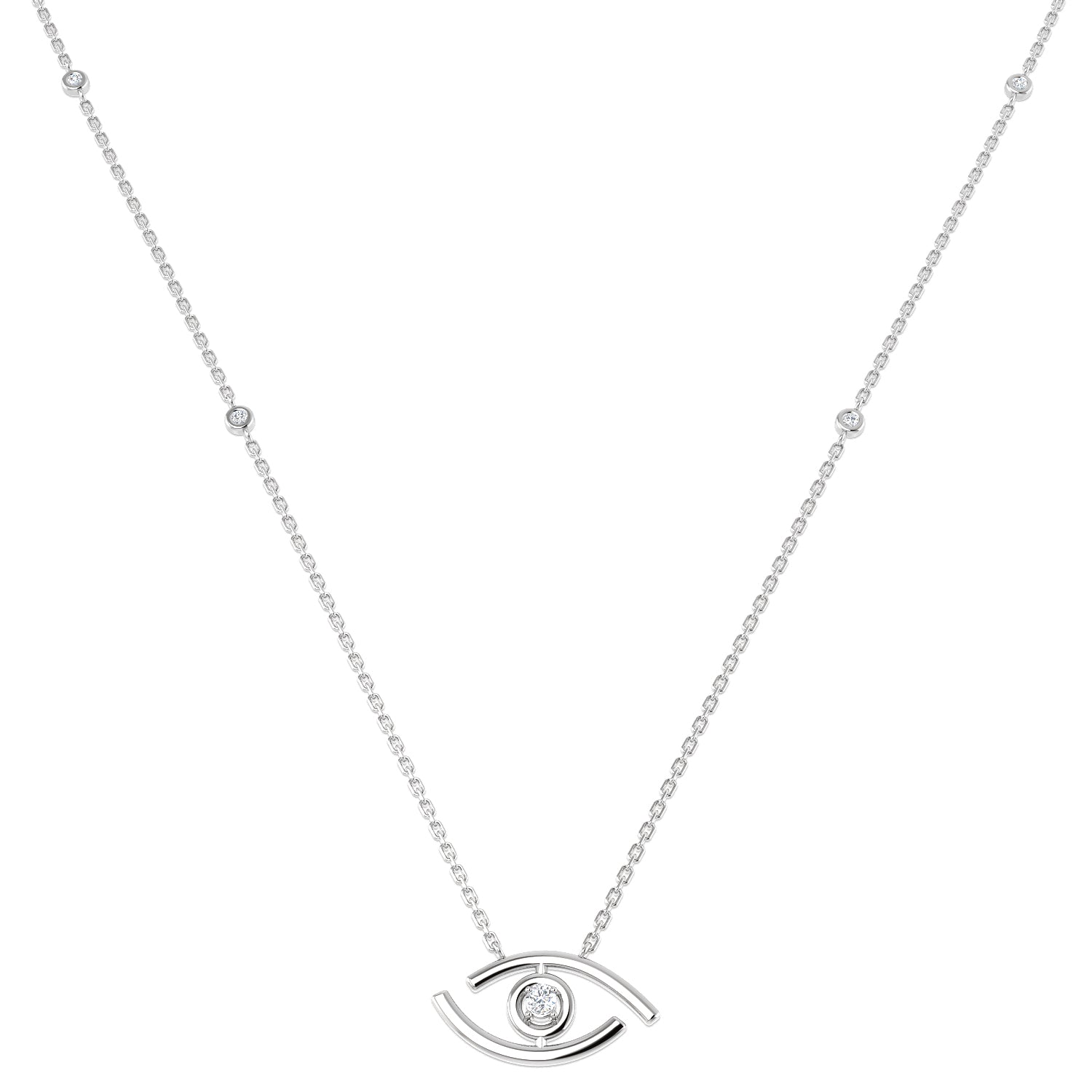 Clept Diamond Necklace Religious 0.1ct Gold Platinum