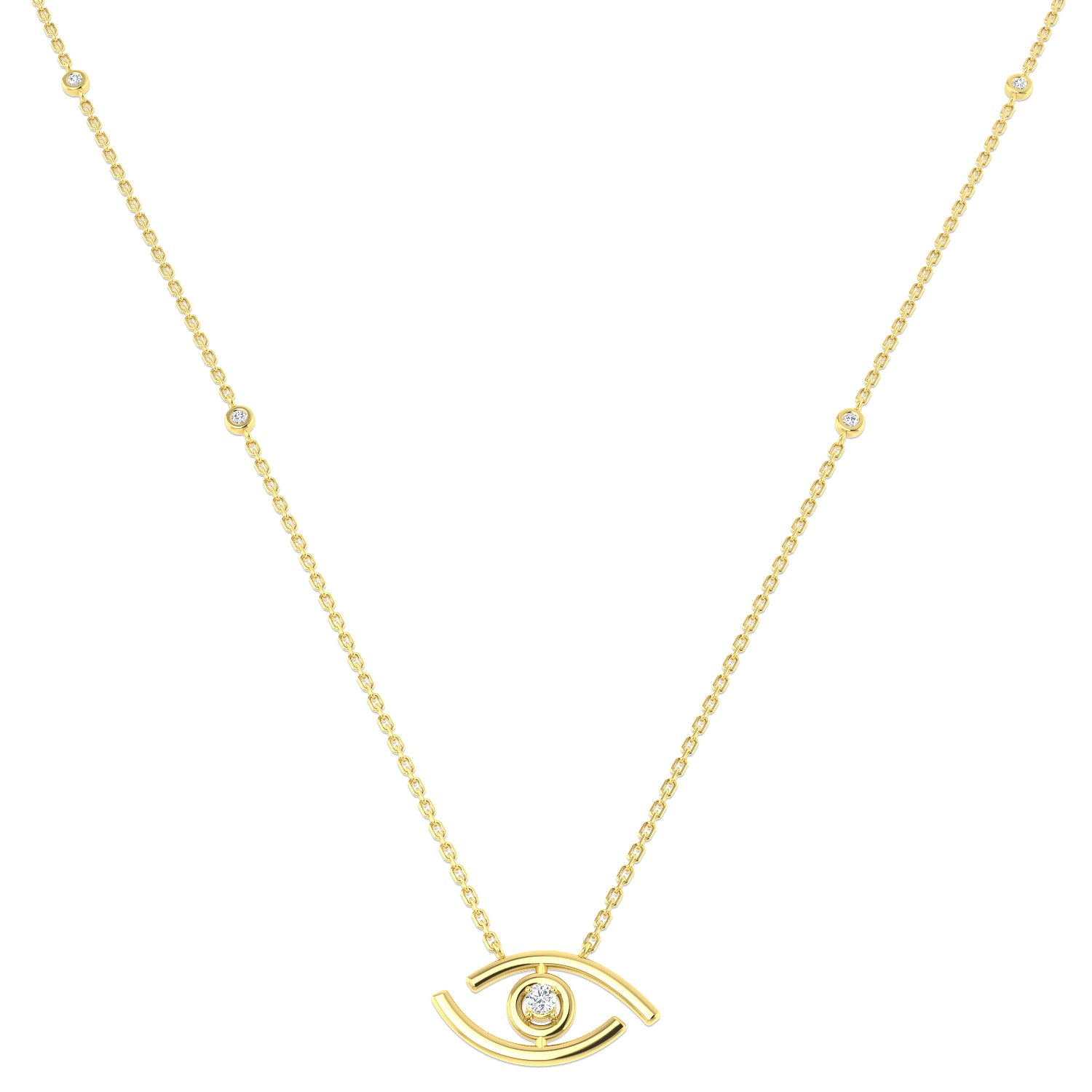Clept Diamond Necklace Religious 0.1ct Gold Platinum