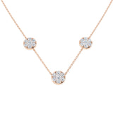 Cliff Diamond Cluster Necklace 1.75ct Gold Platinum