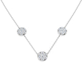 Cliff Diamond Cluster Necklace 1.75ct Gold Platinum