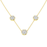 Cliff Diamond Cluster Necklace 1.75ct Gold Platinum
