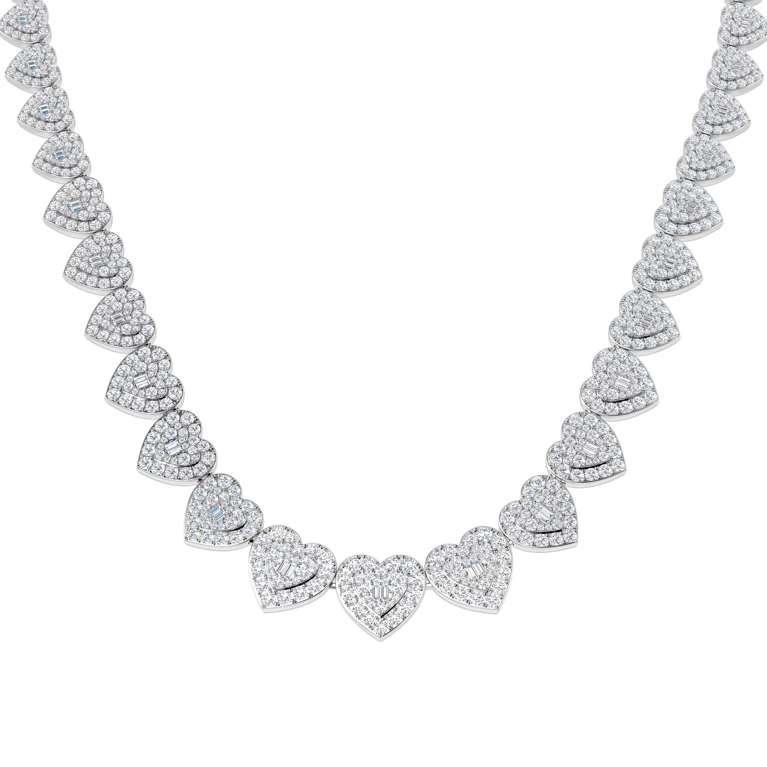Dwale Heart Diamond Necklace 18ct Gold Platinum