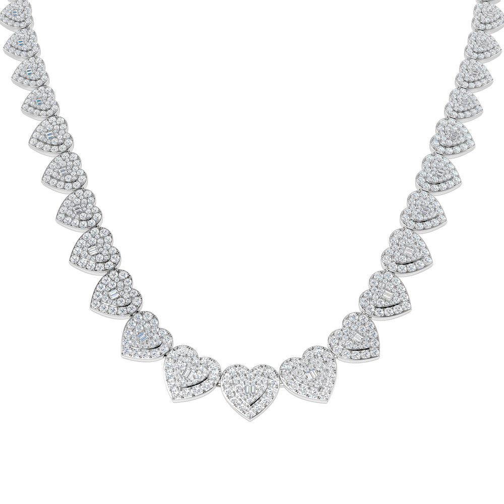 Dwale Heart Diamond Necklace 18ct Gold Platinum