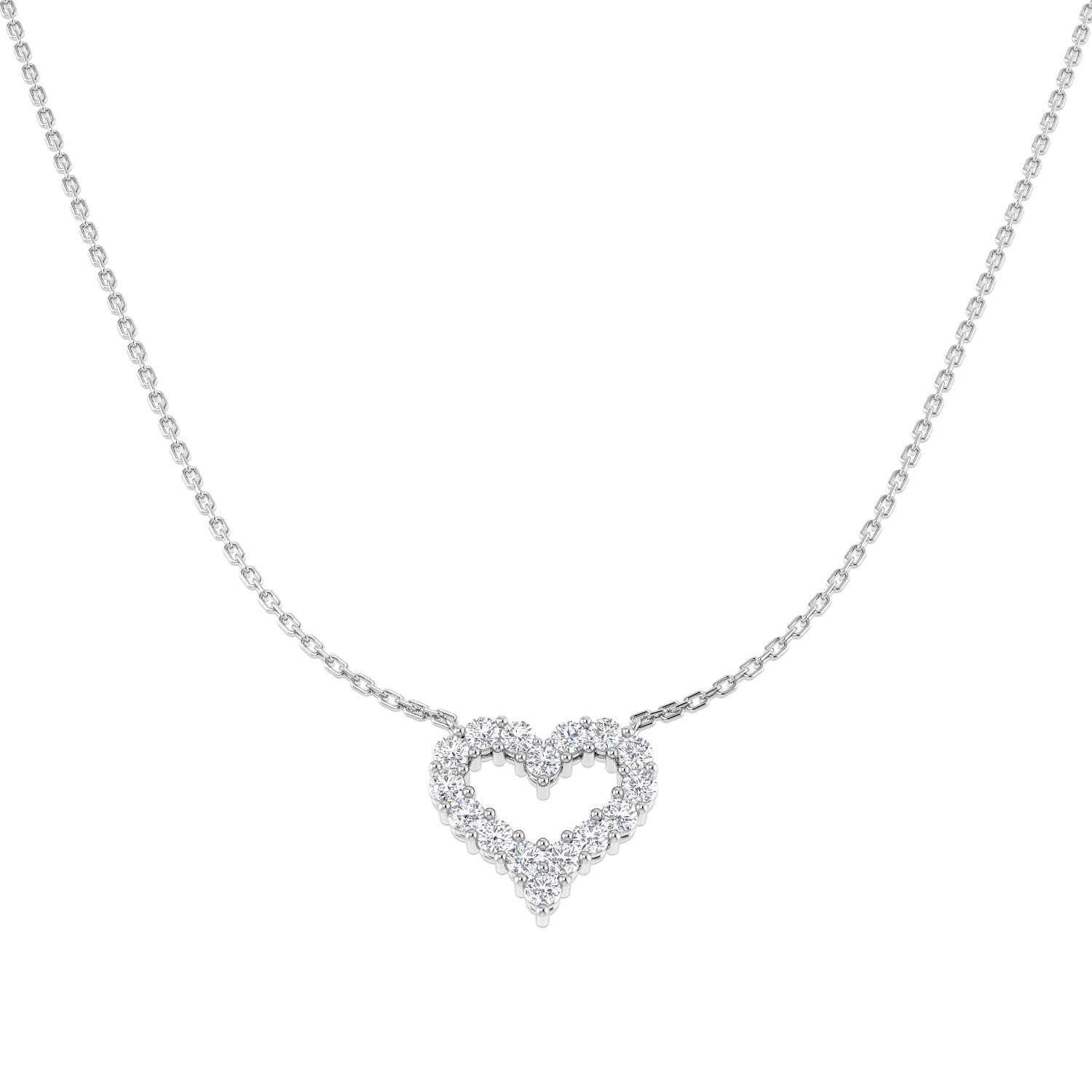 Gilet Diamond Heart Necklace 0.75ct Gold Platinum