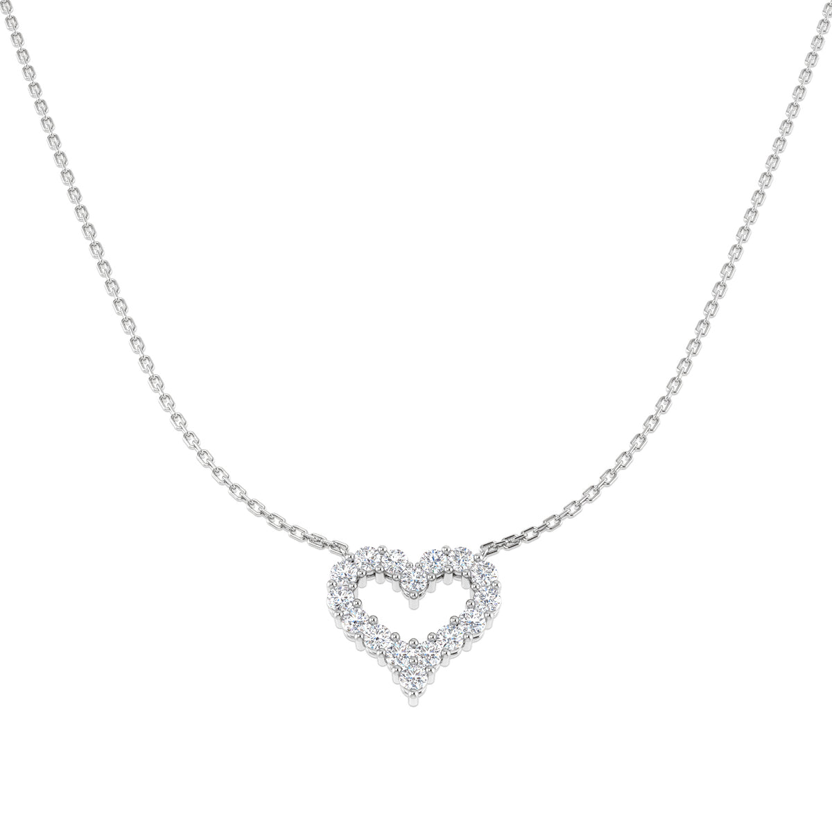 Heart Shaped Diamond Pendant Necklace in Gold | UK Hallmarked