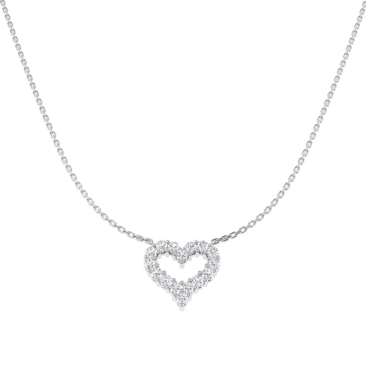 Heart Shaped Diamond Pendant Necklace in Gold | UK Hallmarked