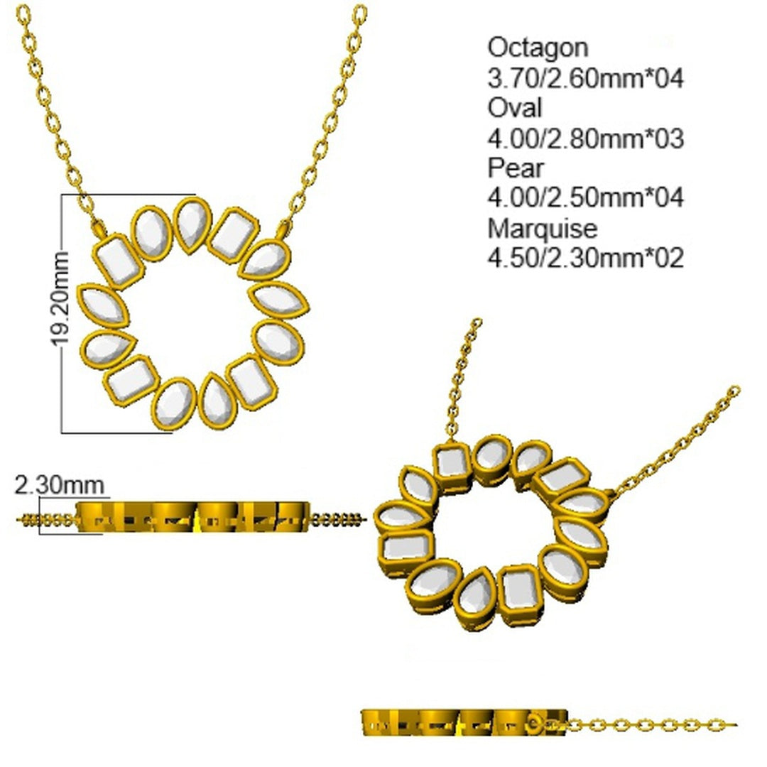 1.5 Carat DE/VS Lab Grown Diamond Designer Necklace 9k White Gold Ready To Ship