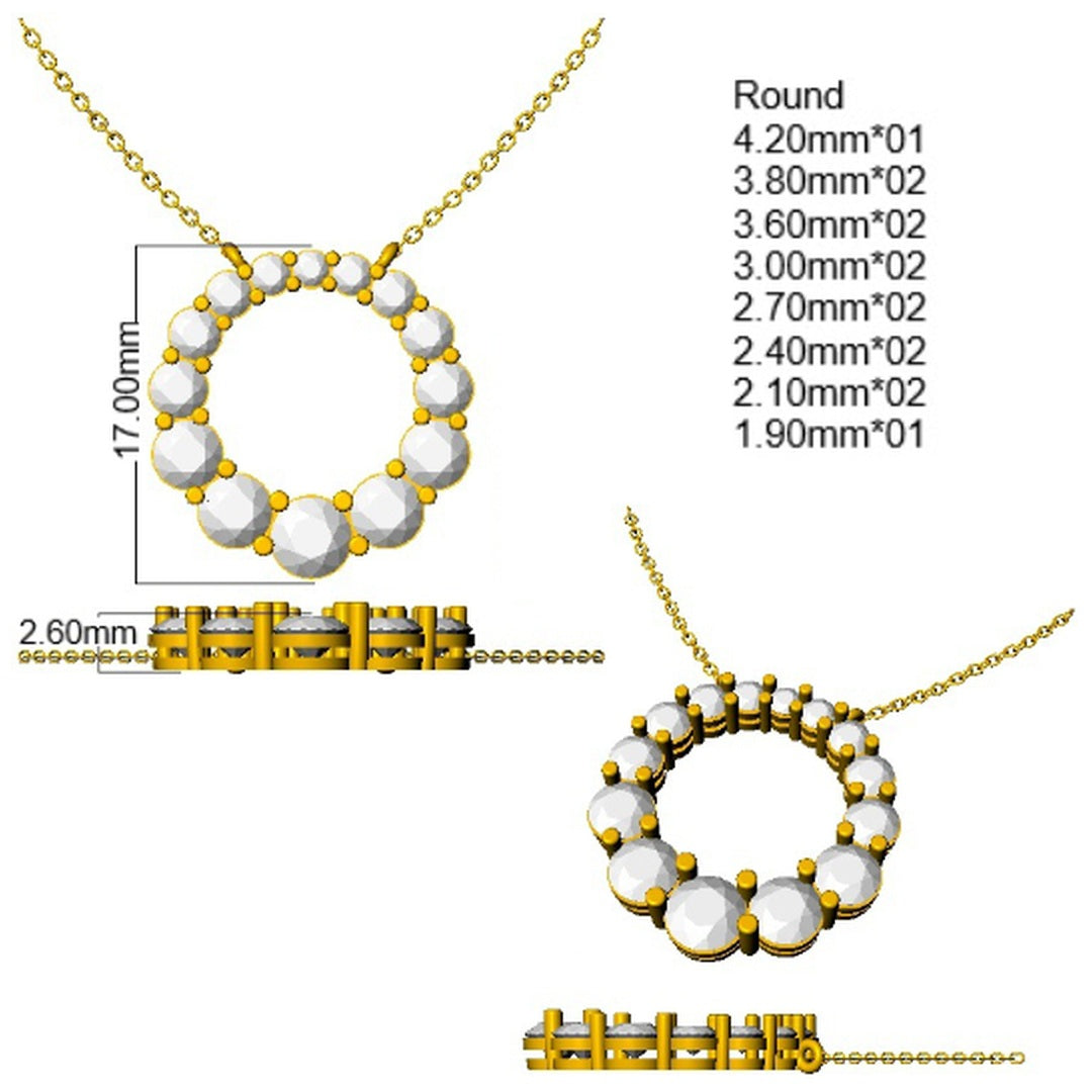 1.7 Carat DE/VS Lab Grown Diamond Designer Necklace 9k White Gold Ready To Ship