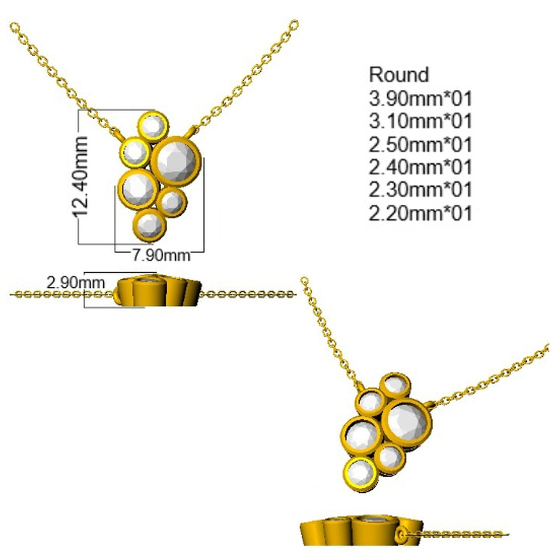 0.60Carat DE/VS Lab Grown Diamond Spectacle Necklace 9k White Gold Ready To Ship