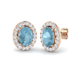 Lunyy Aquamarine Diamond Earrings in Gold - 2.5ct to 3ct Elegance