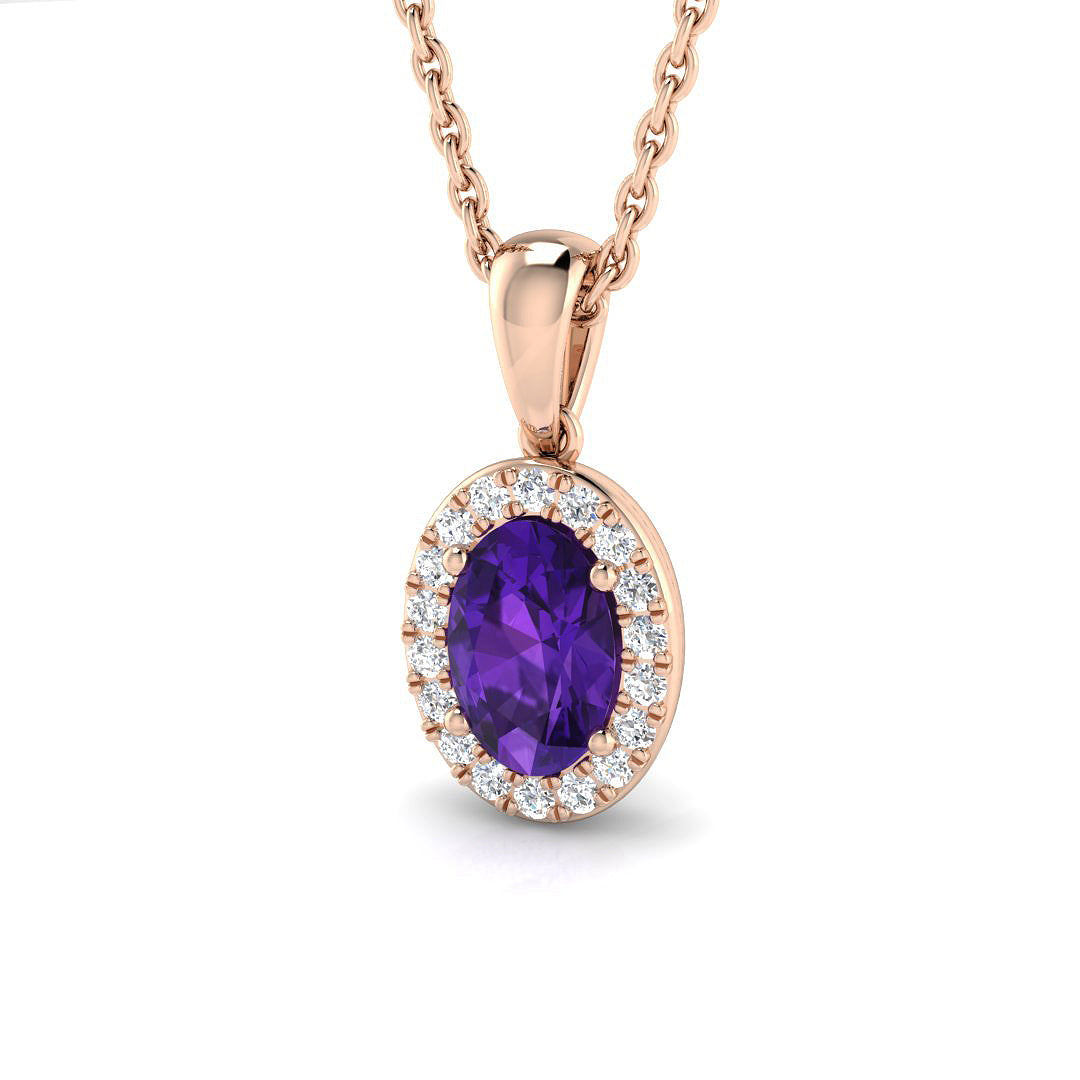 Kezia Amethyst Pendant 0.5ct to 1.25ct Gold (Without Chain )