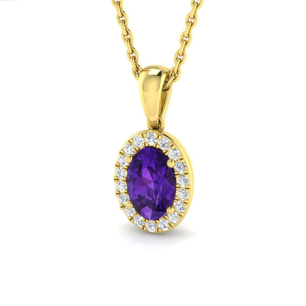 Kezia Amethyst Pendant 0.5ct to 1.25ct Gold (Without Chain )