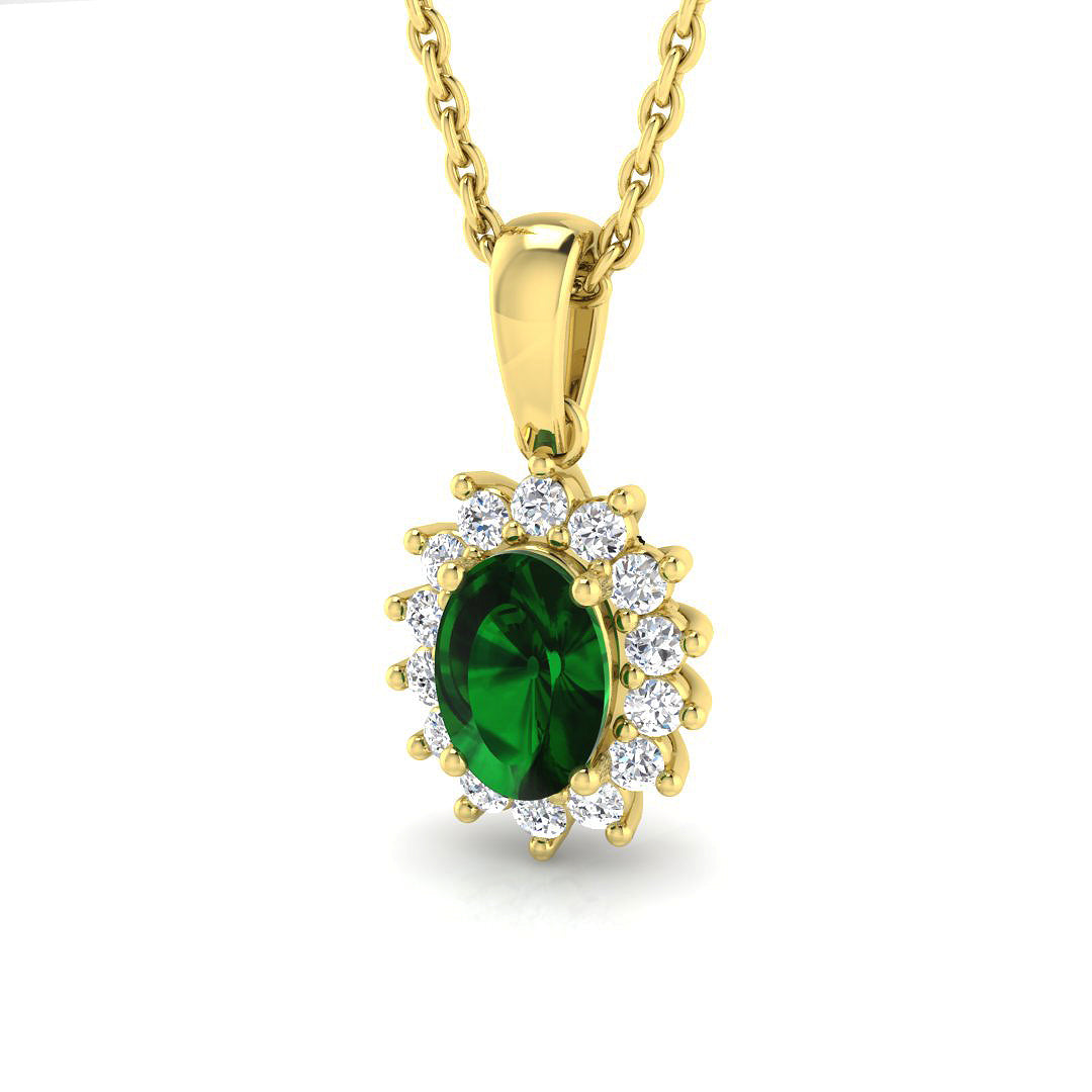 Pippa Gemstone Pendant 0.5ct to 2ct Gold (Without Chain )