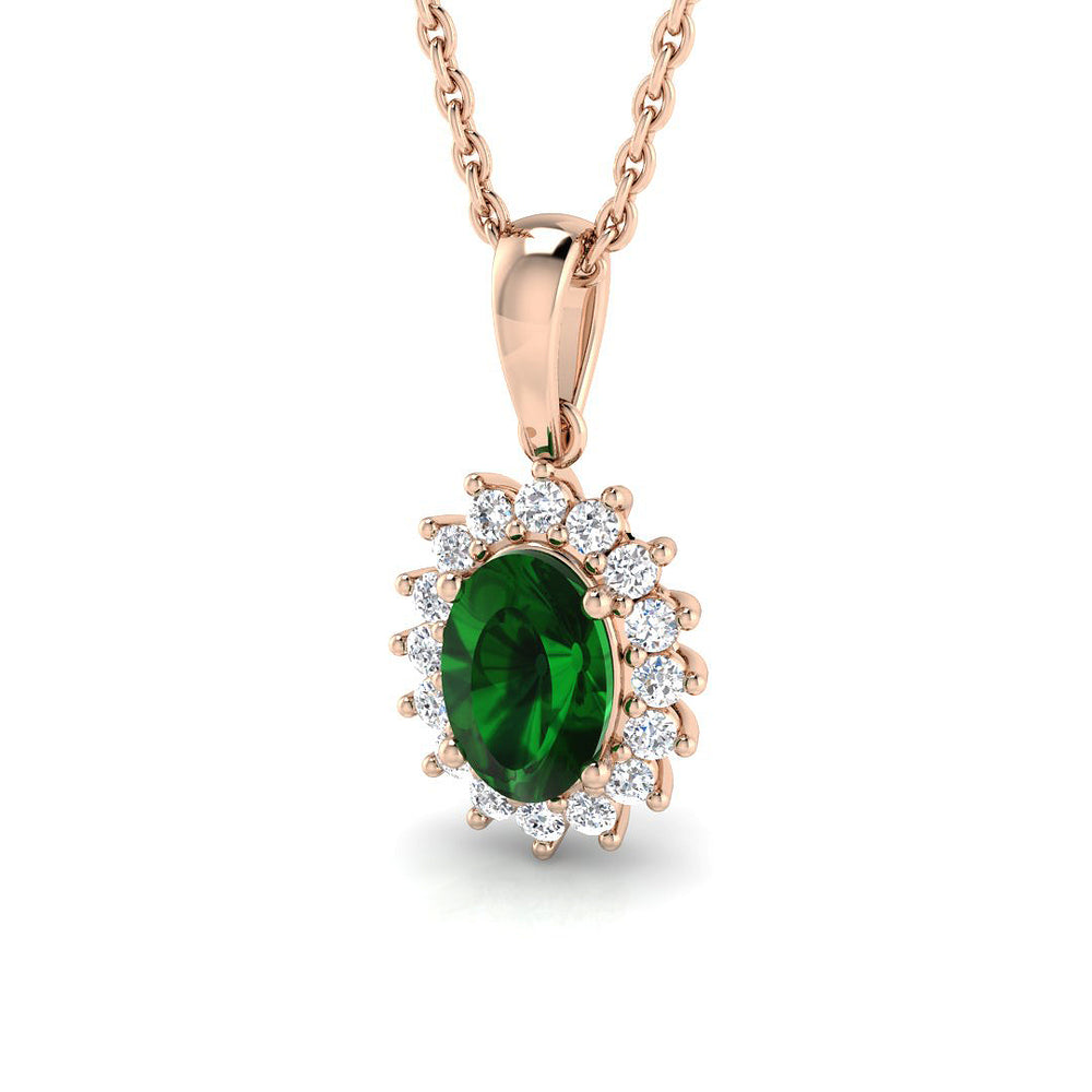 Rachel Gemstone Necklace 0.5ct to 0.75ct Gold (Without Chain )