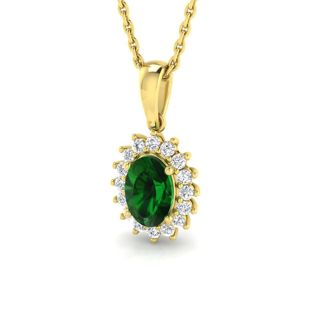 Rachel Gemstone Necklace 0.5ct to 0.75ct Gold (Without Chain )