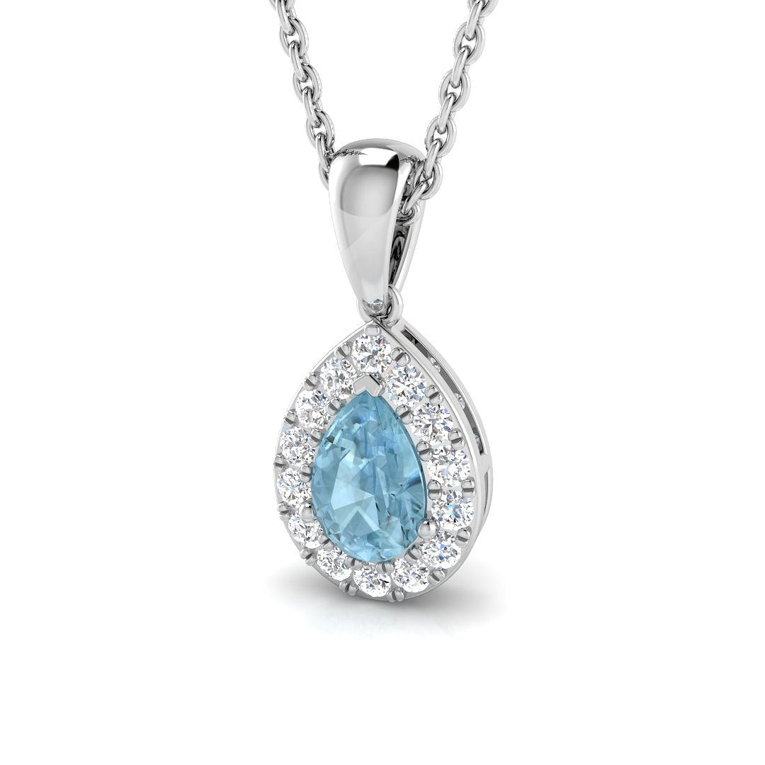 Aoife Aquamarine Pendant 0.5ct to 4ct Gold (Without Chain )