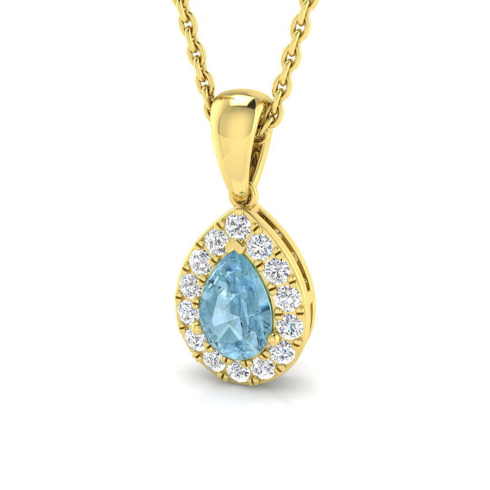 Aoife Aquamarine Pendant 0.5ct to 4ct Gold (Without Chain )