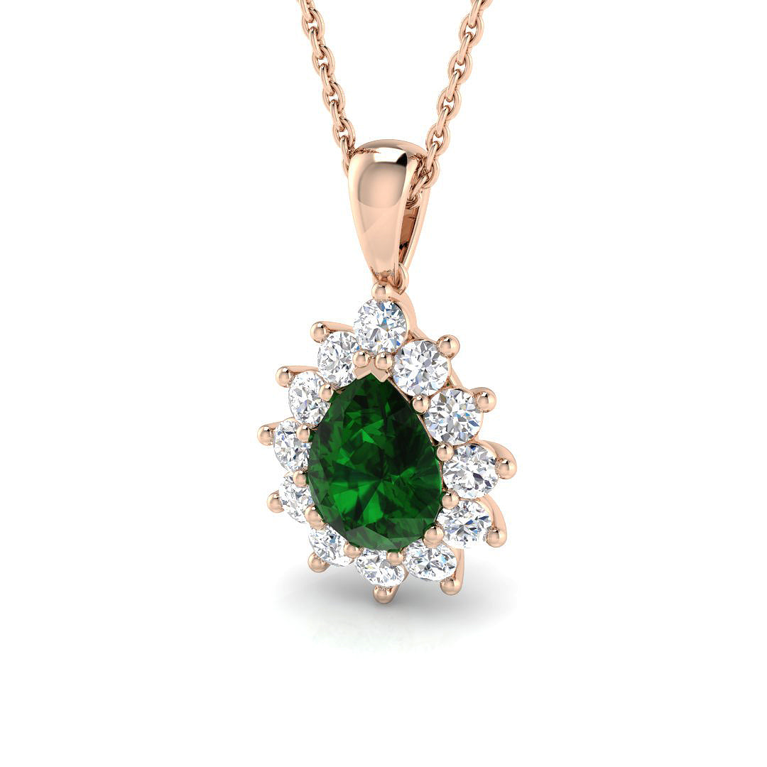 Ellen Gemstone Pendant 1ct to 3.5ct Gold (Without Chain )
