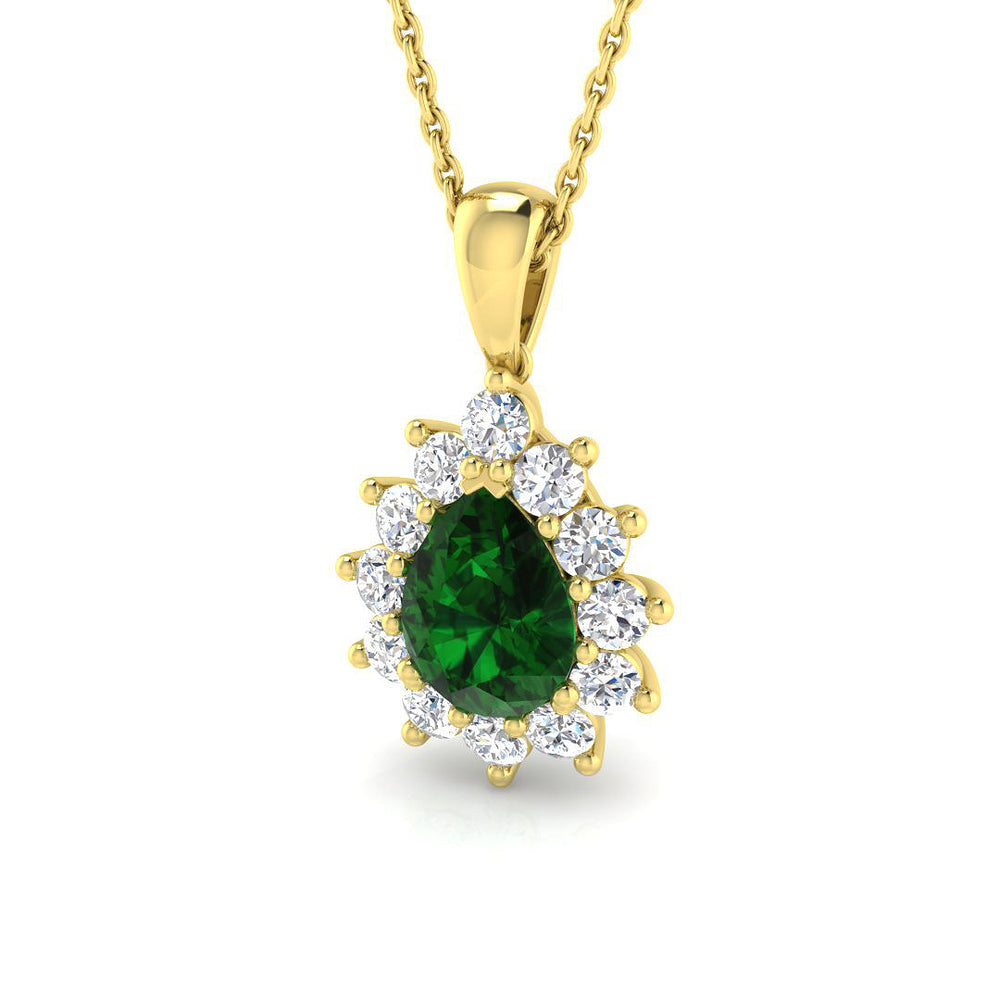 Ellen Gemstone Pendant 1ct to 3.5ct Gold (Without Chain )