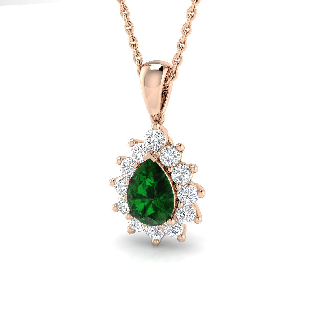 Ellen Gemstone Pendant 1ct to 3.5ct Gold (Without Chain )