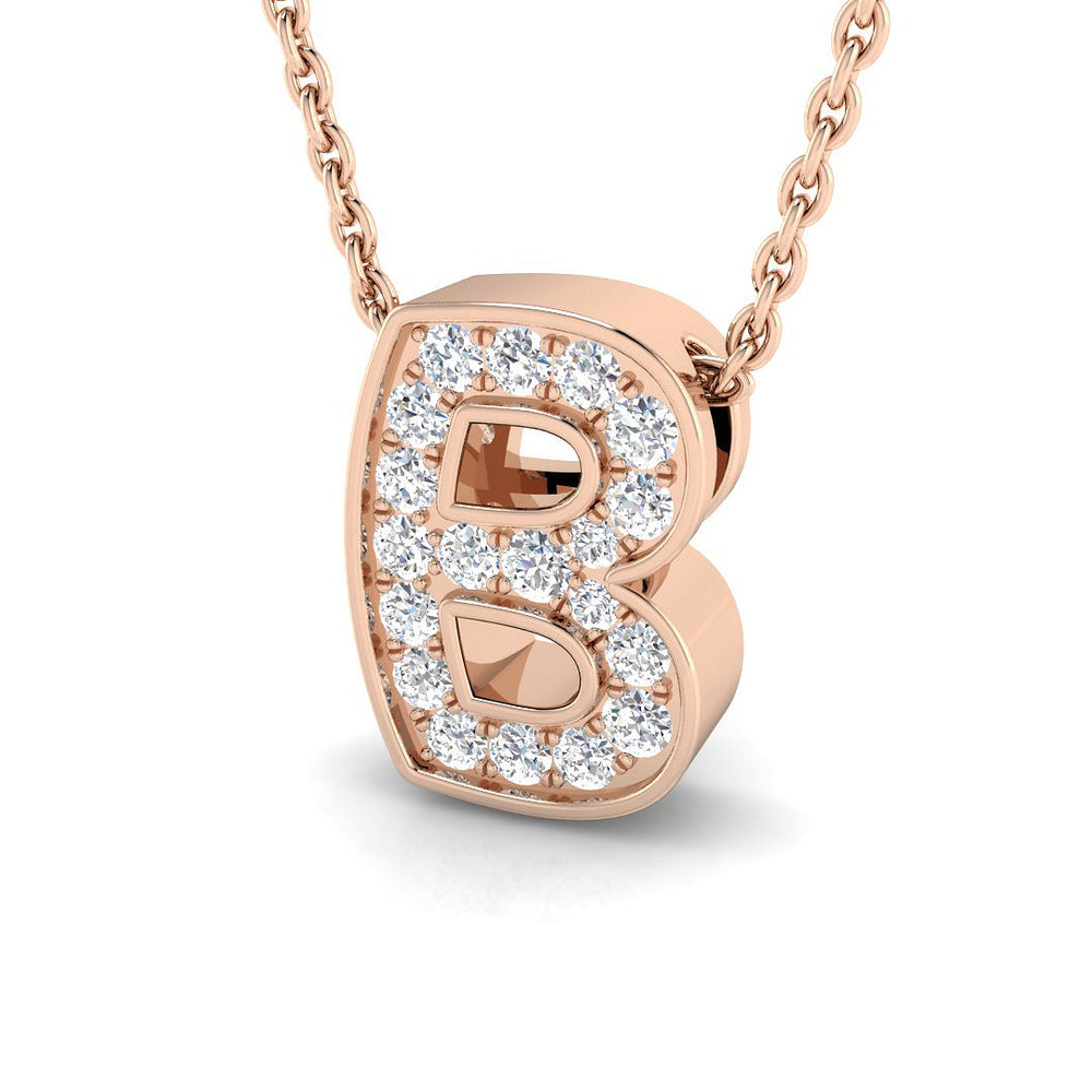 Hugo Diamond Initial Pendant 0.15ct Gold  A to Z(Without Chain )