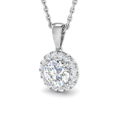 0.7 Carat D-E/VS Lab Grown Diamond Designer Pendant 18k White Gold Ready To Ship