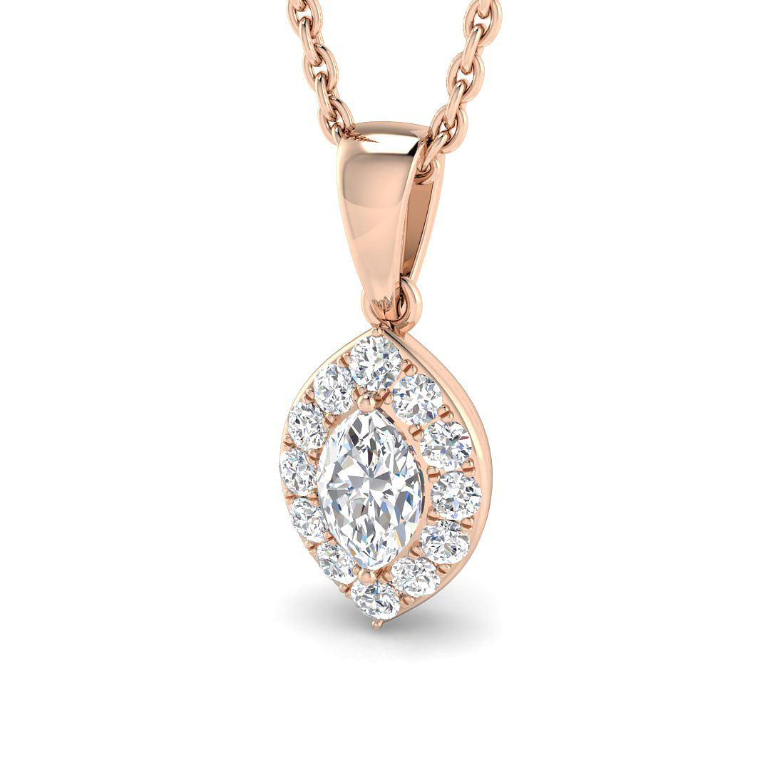 Coral Blue Sapphire Pendant 0.33ct to 0.75ct  Gold(Without Chain )