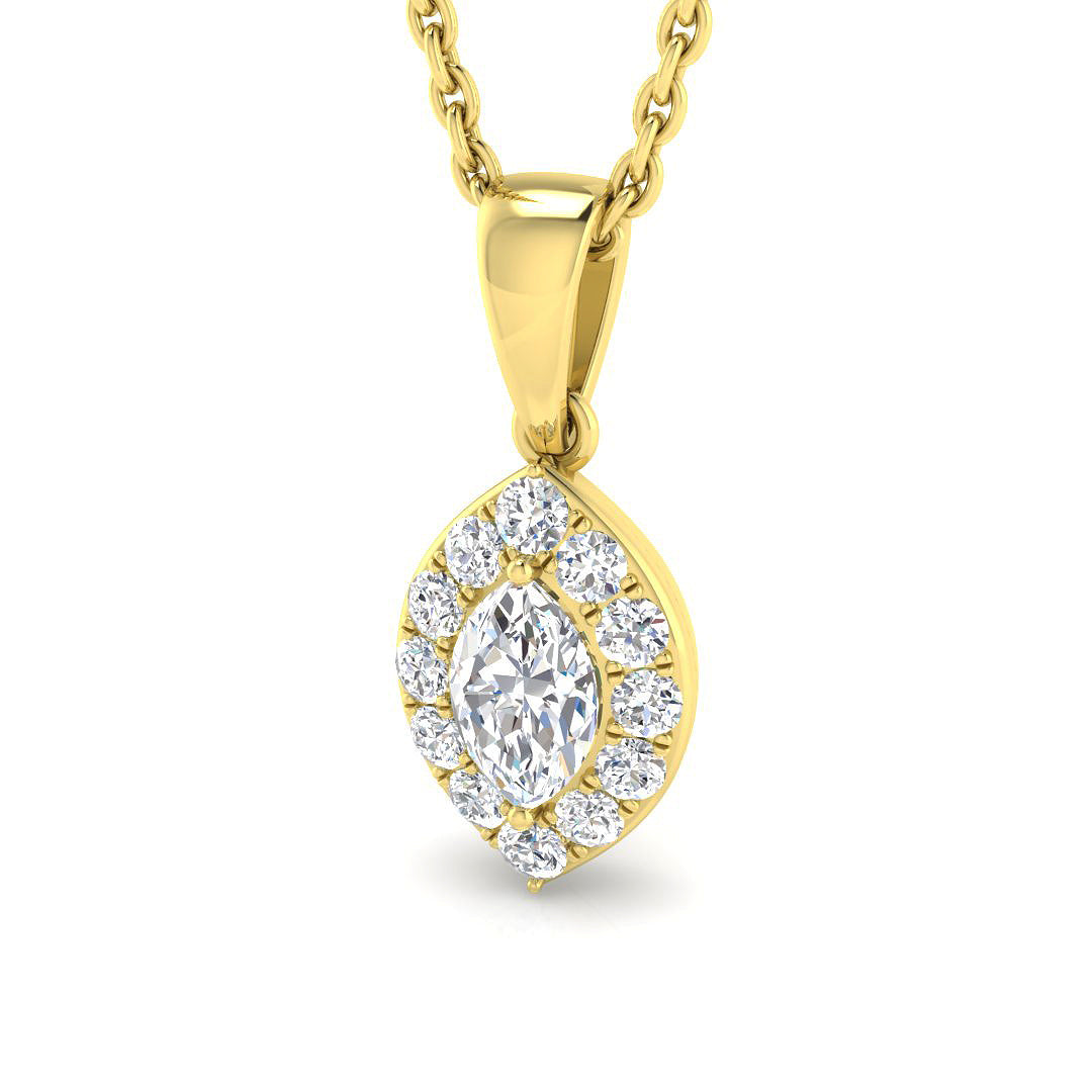 Coral Blue Sapphire Pendant 0.33ct to 0.75ct  Gold(Without Chain )