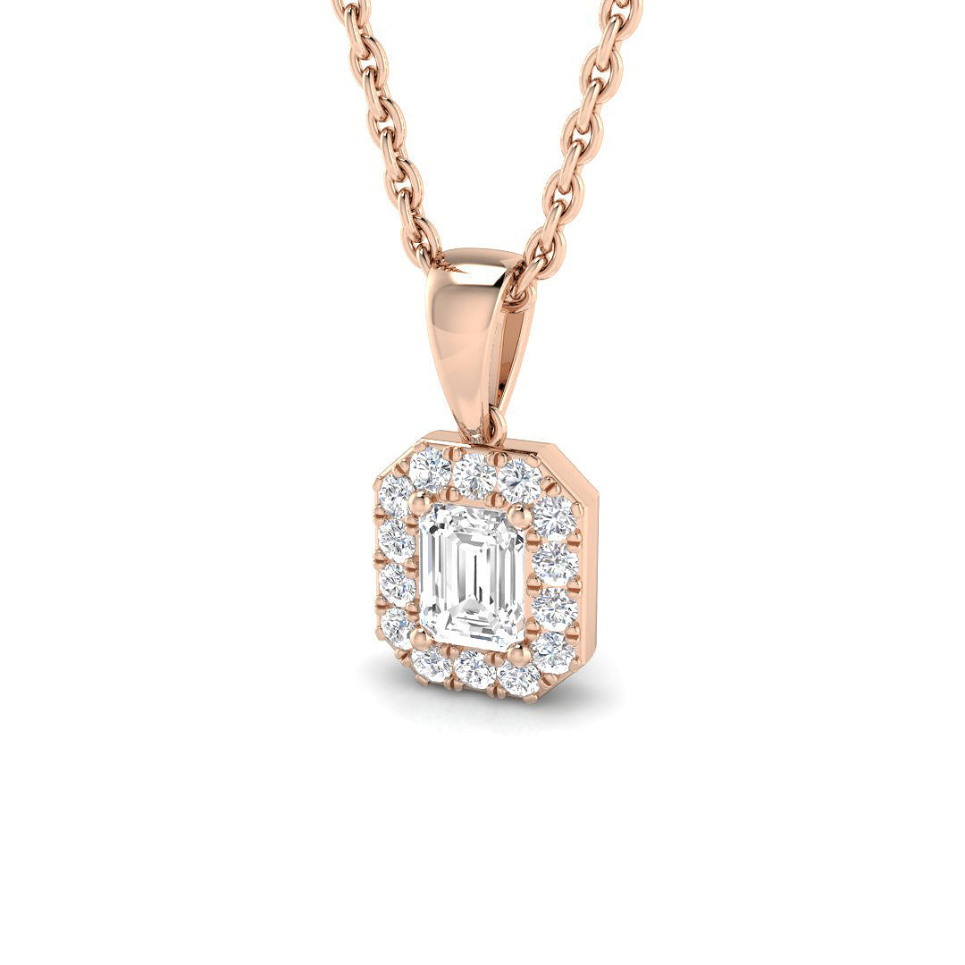 Cymbal Halo Pendant 0.75ct Diamond  Gold (Without Chain )