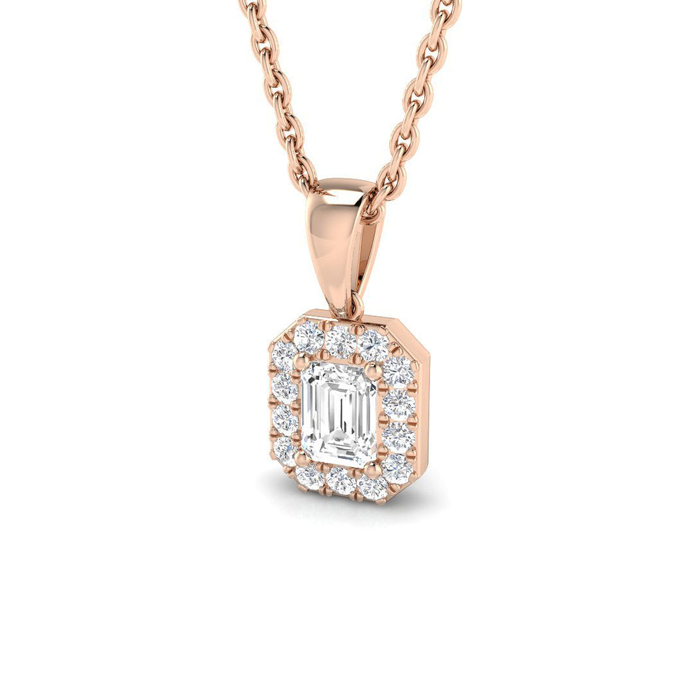 Cymbal Halo Pendant 0.75ct Diamond  Gold (Without Chain )