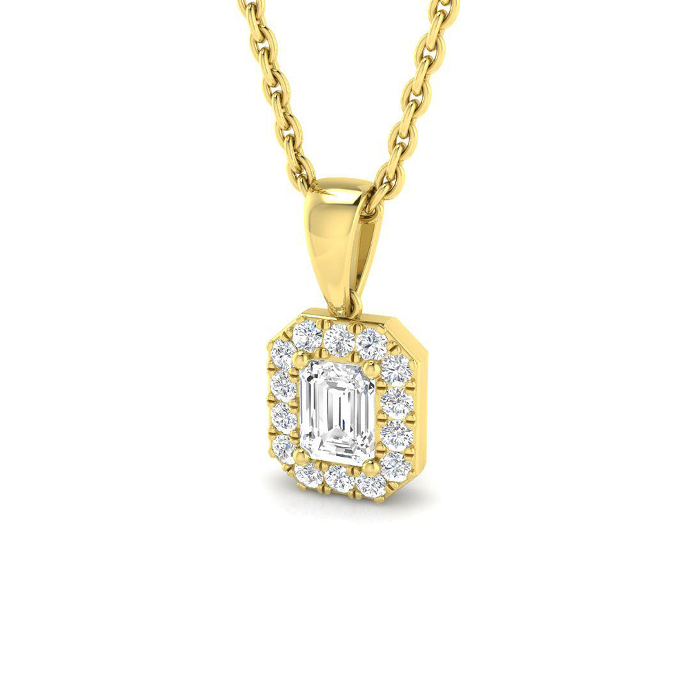 Cymbal Halo Pendant 0.75ct Diamond  Gold (Without Chain )