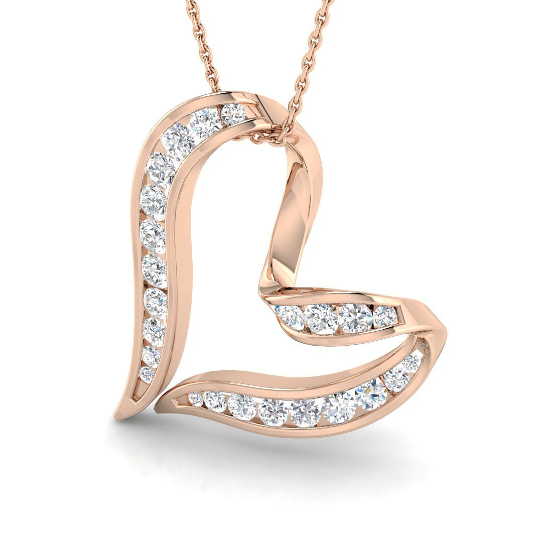 Angus Heart Pendant Diamond  1ct Gold (Without Chain )