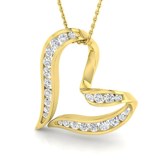 Angus Heart Pendant Diamond  1ct Gold (Without Chain )