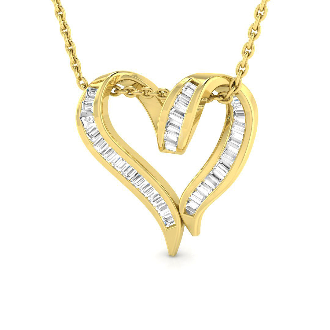 Ellie Heart Pendant Diamond  0.25ct to 1.25ct Gold (Without Chain )