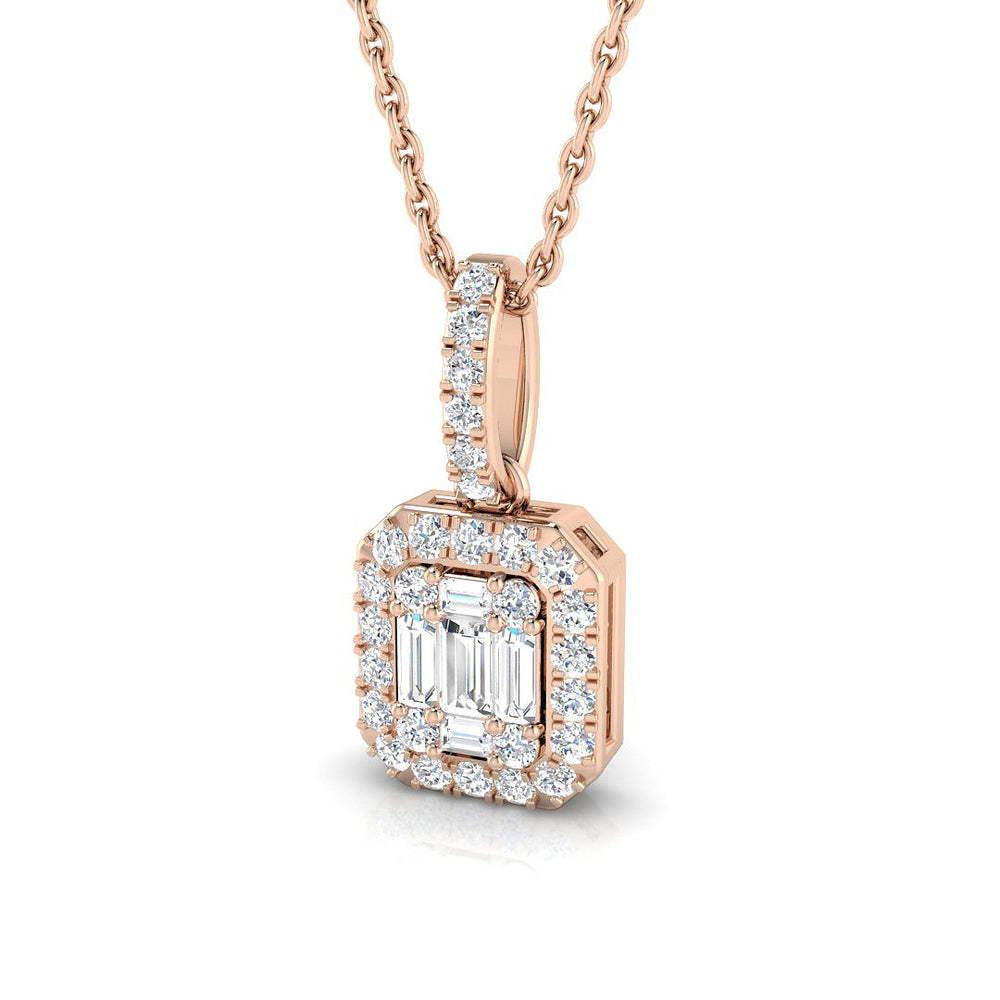 Erinus Baguette Brilliant Pendant 0.33ct to 0.75ct Gold (Without Chain )