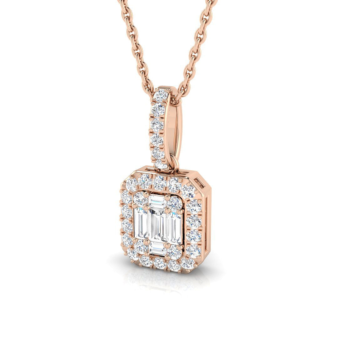 Erinus Baguette Brilliant Pendant 0.33ct to 0.75ct Gold (Without Chain )