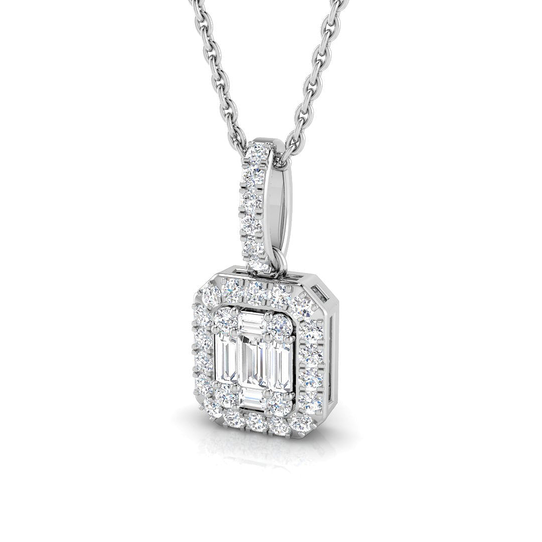 Erinus Baguette Brilliant Pendant 0.33ct to 0.75ct Gold (Without Chain )