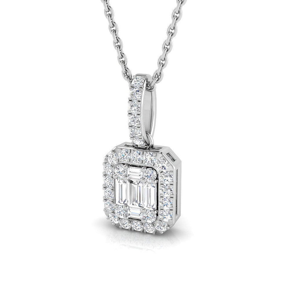 Erinus Baguette Brilliant Pendant 0.33ct to 0.75ct Gold (Without Chain )