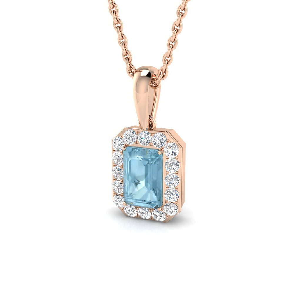 Becky Aquamarine Pendant 0.5ct to 3ct Gold (Without Chain )