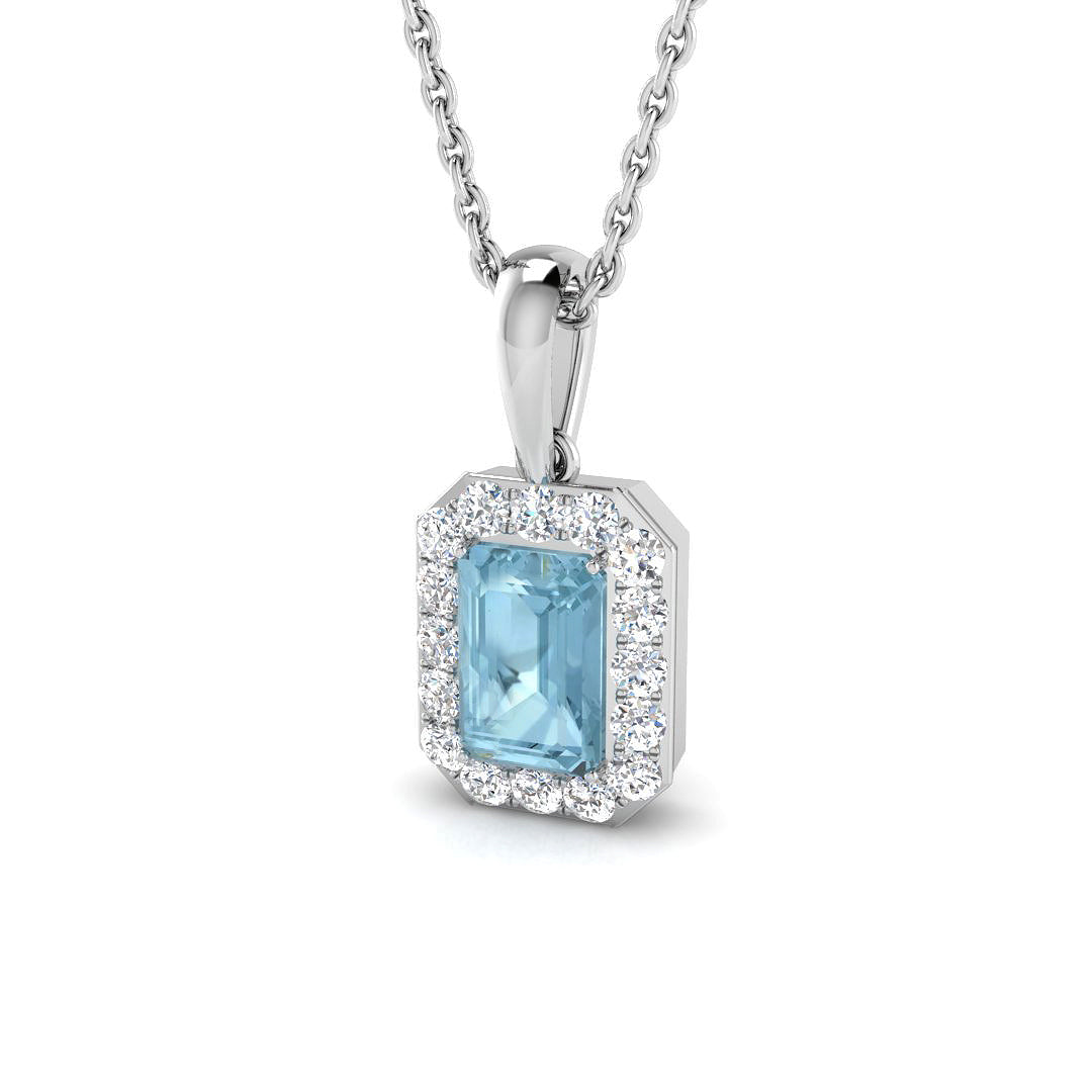 Becky Aquamarine Pendant 0.5ct to 3ct Gold (Without Chain )